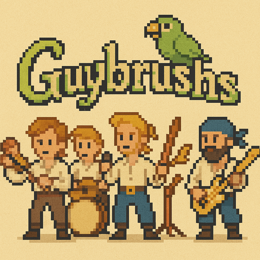 Pixelart-Bandfoto Guybrushs